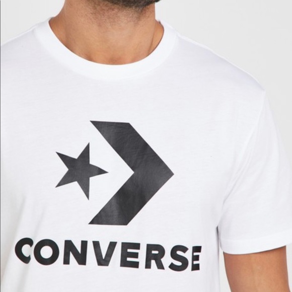 Converse Star Chevron T-Shirt Cotton White Men’s Size S 10018568-A02 - Picture 4 of 6